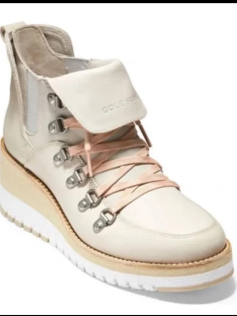 Cole Haan Women's Zerogrand Wedge Hiker Boot. 9 Neutral Waterproof Stylish Chic